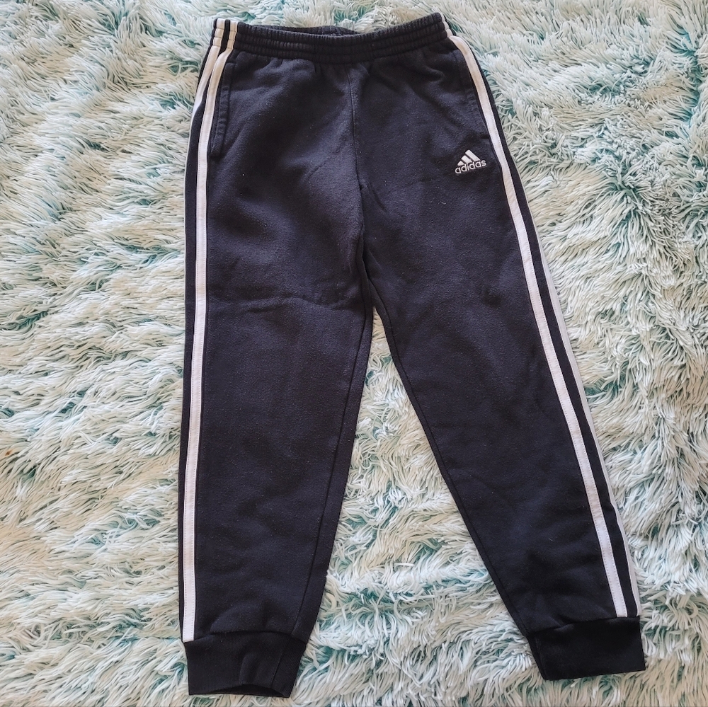 Adidas Black 3-Stripe Sweatpants
